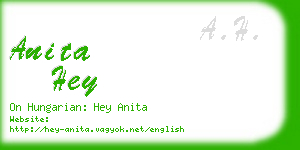 anita hey business card